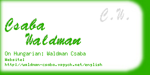 csaba waldman business card